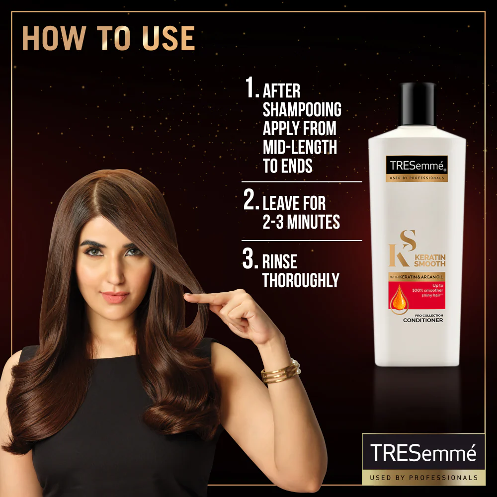 Bundle - Pack of 2 Tresemme Conditioner Keratin Smooth & Straight - 160Ml