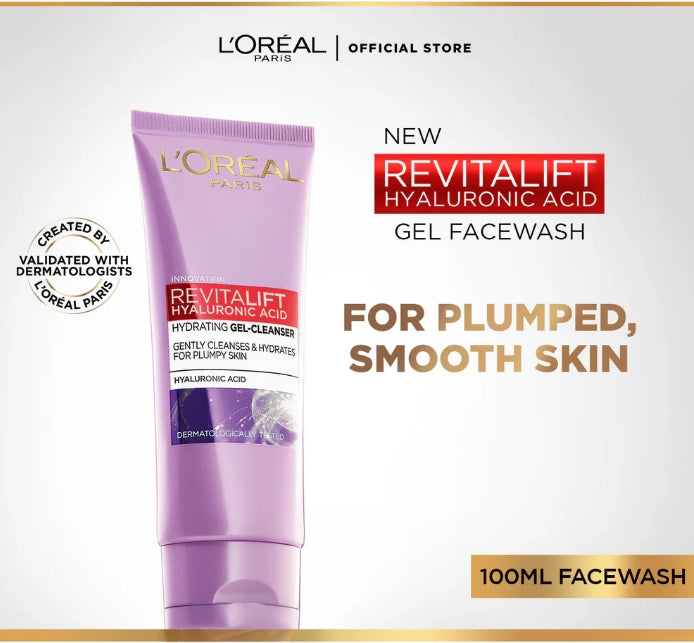 L'Oreal Paris Revitalift Hyaluronic Acid Hydrating Gel Facewash 100ml