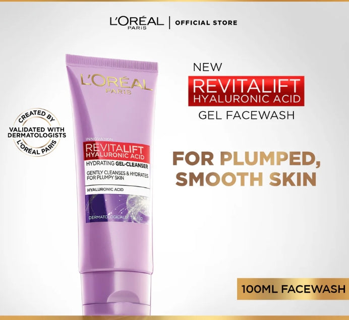 L'Oreal Paris Revitalift Hyaluronic Acid Hydrating Gel Facewash 100ml