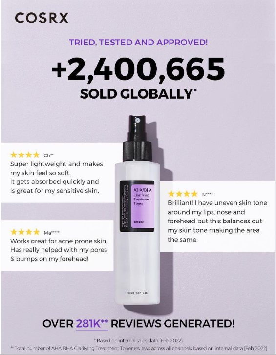 Cosrx Aha Bha Clarifying Treatment Toner 50Ml