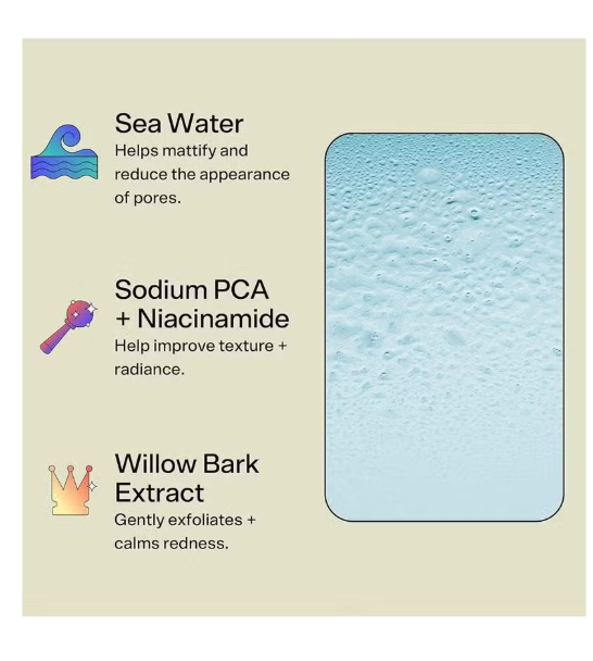 Skincare Bounce Back Balancing Facial Toner Mist - Hydrating Toner Spray + Pore Minimizer Made with Sea Water and Niacinamide to Help Improve Texture & Radiance (55ml)