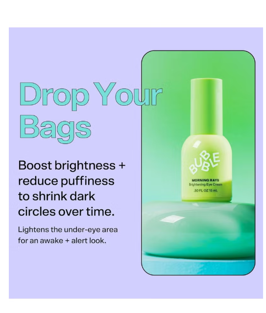 Skincare Morning Rays Brightening Eye Cream - Vitamin C Under Eye Cream for Dark Circles & Puffiness - Enriched with Green Tea Extract to Calm, Protect & Soothe Skin (15ml)