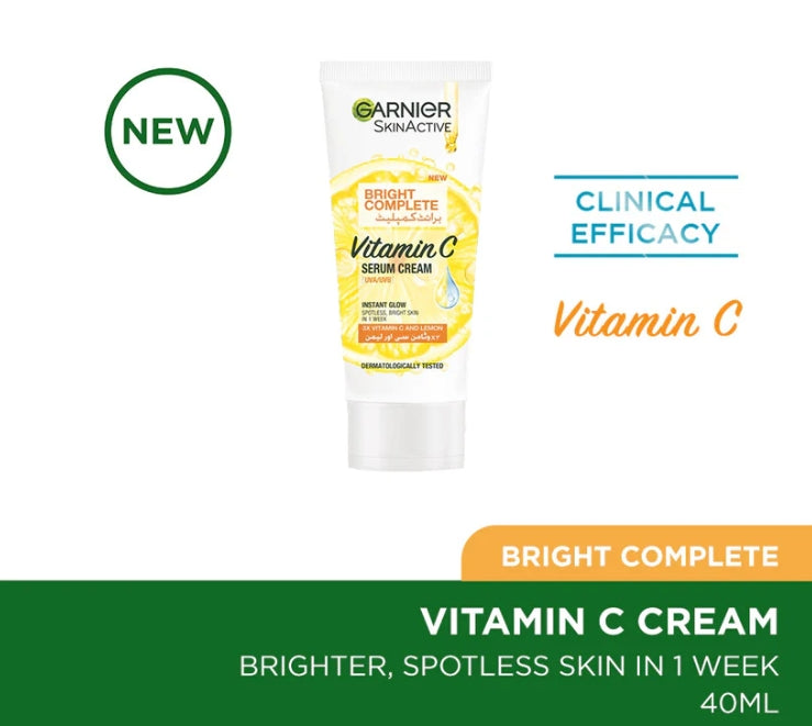 Garnier Skin Active Bright Complete Cream 40Ml - For Brighter Skin
