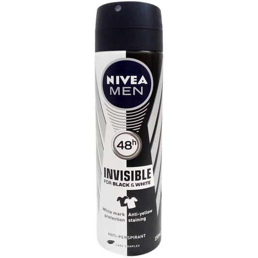 Nivea A/P Spray For Men Invisible Black & White 150Ml