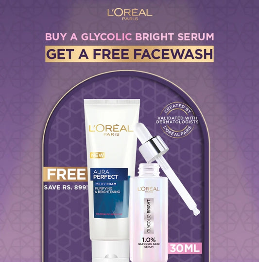 Bundle - Free Aura Perfect Facewash with Glycolic Serum 30ml