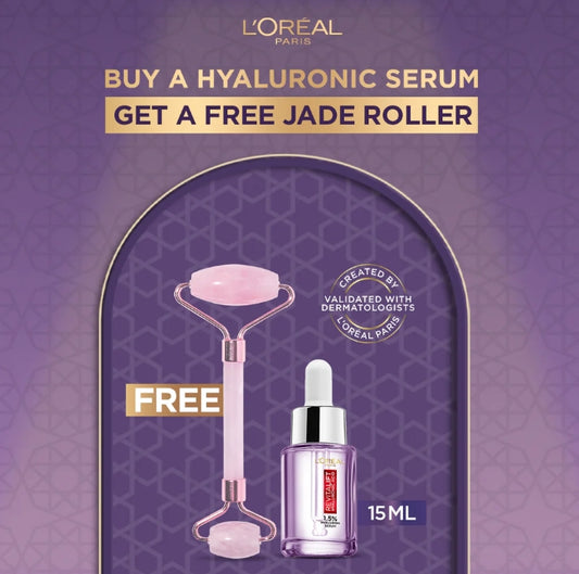 Bundle - L'Oreal Hyaluronic Serum 15Ml with Free Jade Roller