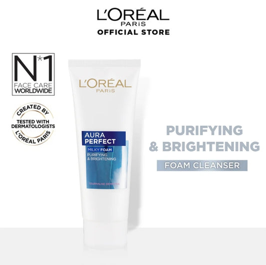 L'Oreal Paris Aura Perfect Milky Foam Face Wash 100 Ml - For Brighter Skin