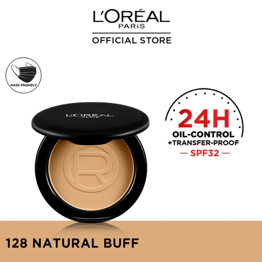 L'Oreal Paris Infallible 24H Oil Killer High Coverage Face Powder - 128 Natural Buff