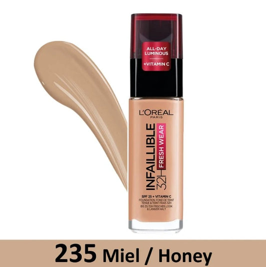 L'Oreal Paris Infallible 24H Fresh Wear Foundation 235 Miel Honey (Pump) 30Ml