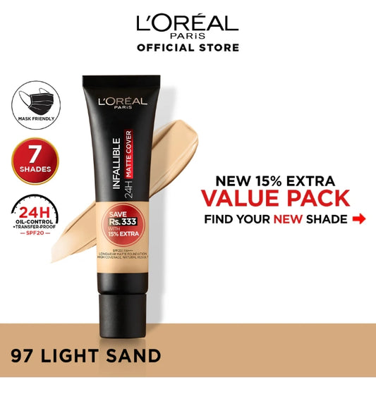 L'Oreal Paris Infallible 24Hmatte Cover 30 Light Ivory 35Ml