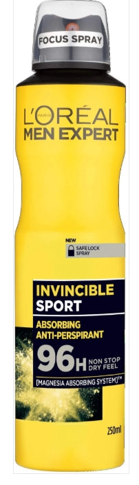 L'Oreal Men Expert 96H A/P Deodorant Spray Invincible Sport 250Ml