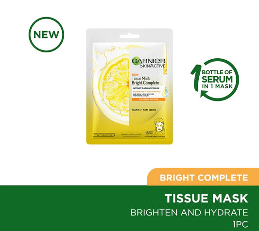 Garnier Skin Active Bright Complete Tissue Face Mask - For Brighter Skin